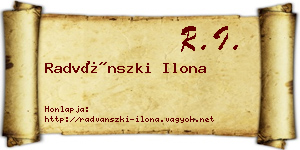 Radvánszki Ilona névjegykártya