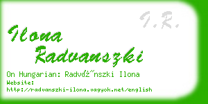 ilona radvanszki business card